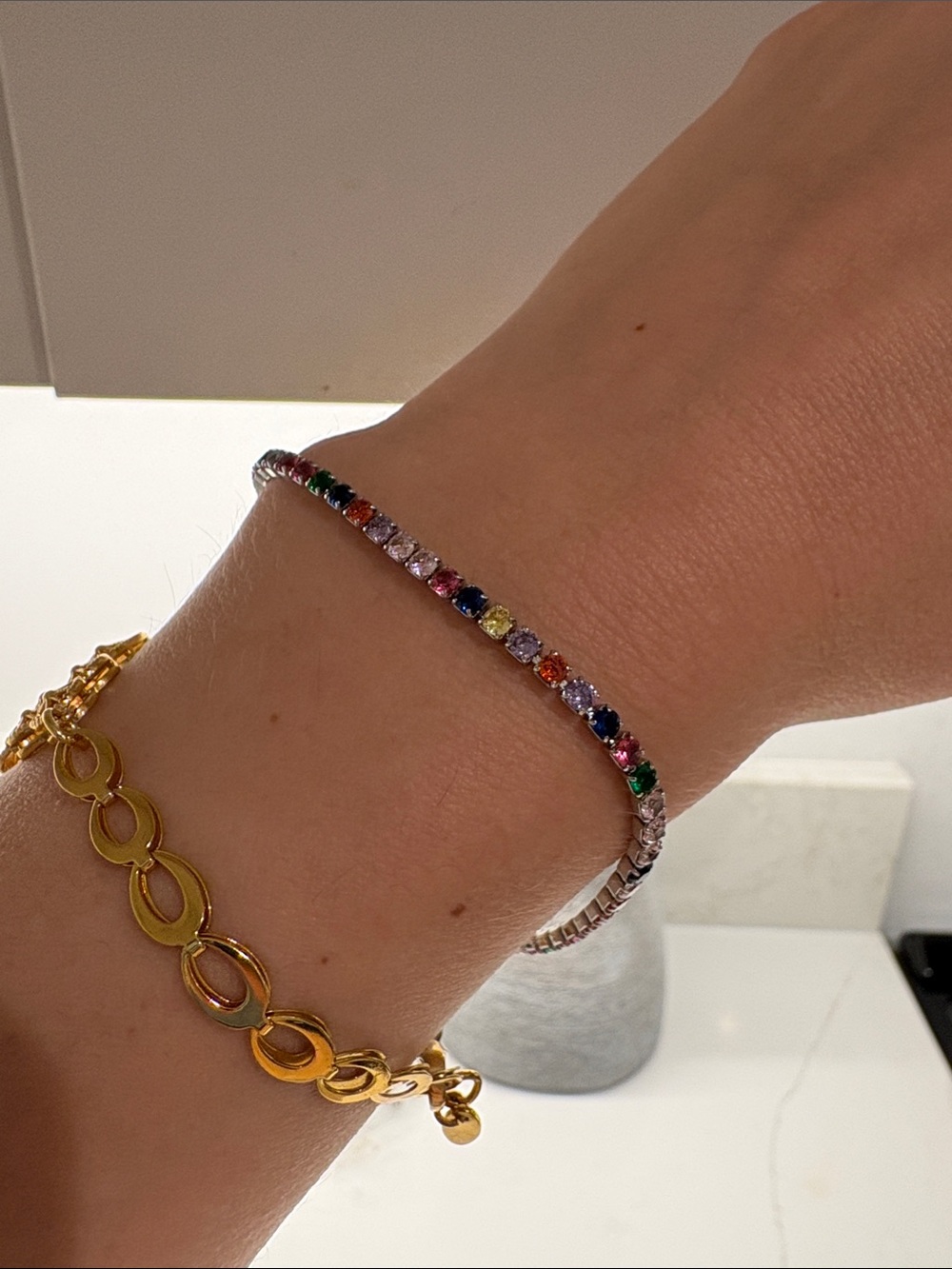 Multicolor‎ Crystal Tennis Bracelet